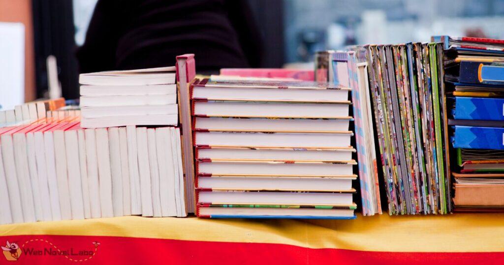 店先で本が陳列されている写真